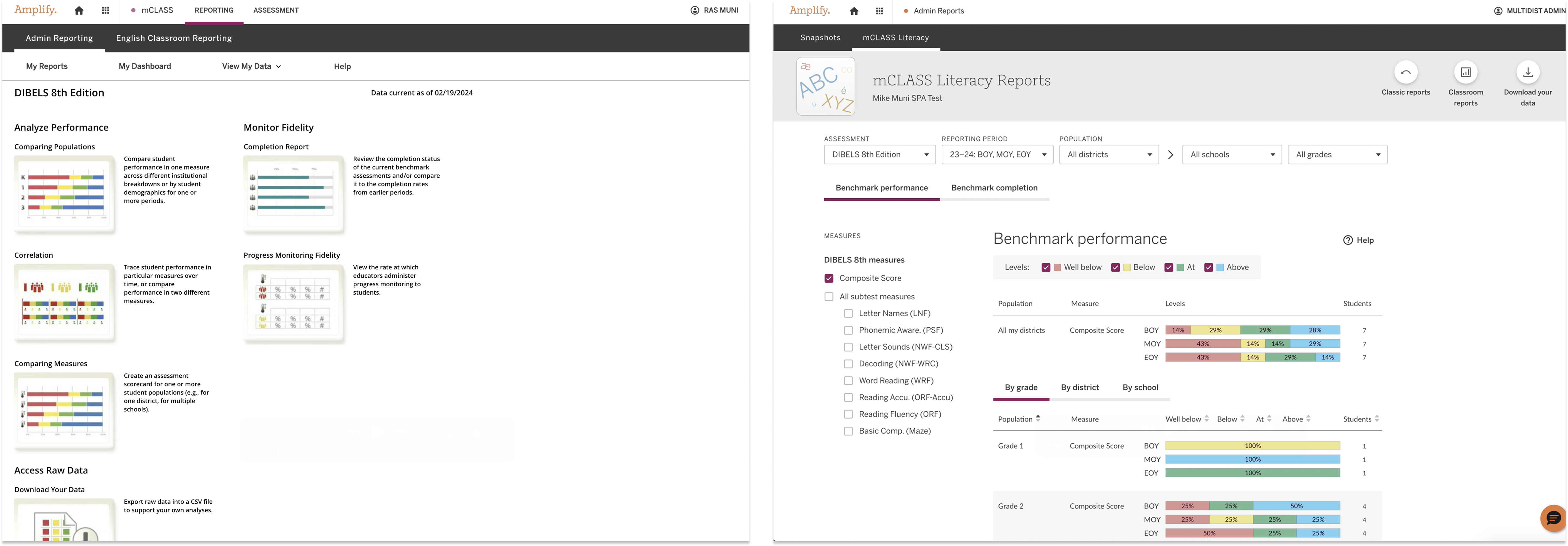 Comparison of Classic Reports and unified Admin Reports interfaces